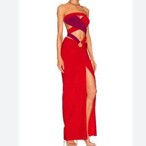 J.Angelique Femi Dress in Fuschia Tangerine Combo XS